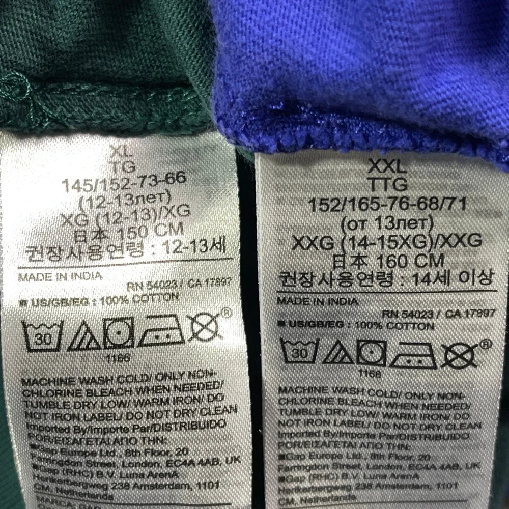 GAP Kids Rugby Shirt Long Sleeve Combo‎ Blue Green Colorblock XL XXL School